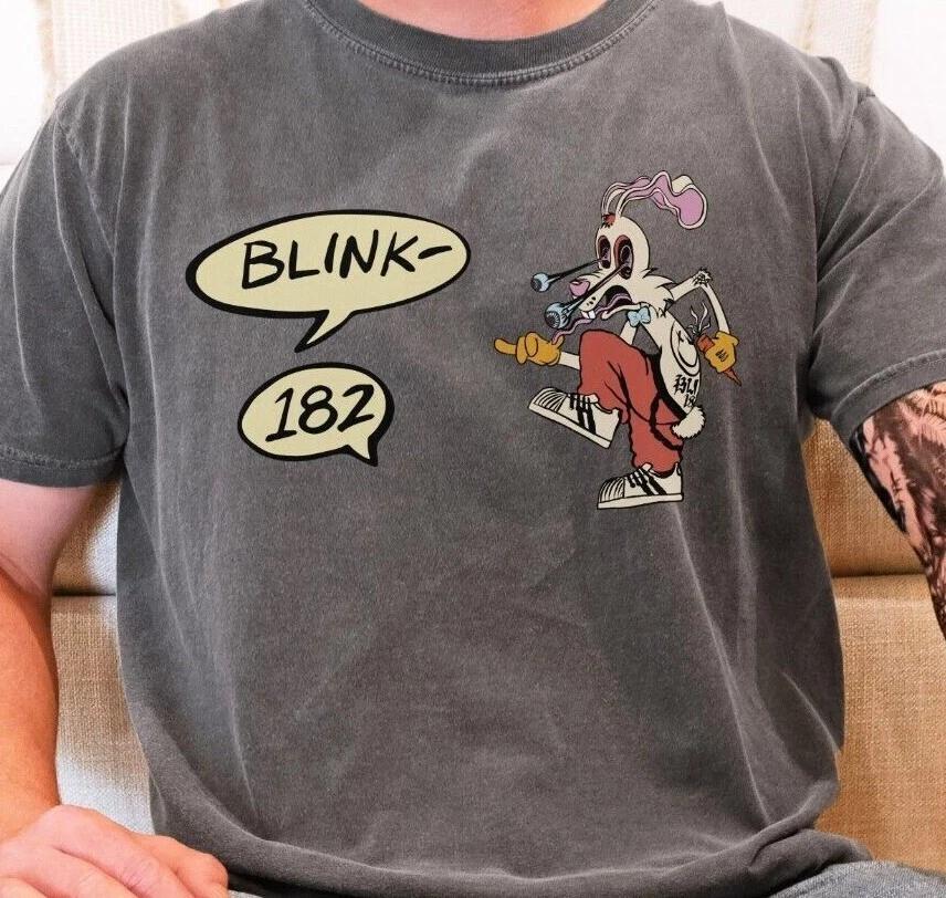 

Blink 182 Skanking Bunny T-Shirt Punk Rock Band Vintage Black Comfort Colors Tee S