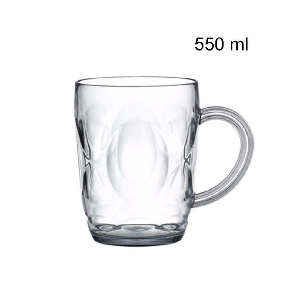 Unbreakable Plastic Beer Cup Imitation Glass Drinking Cup Household Beer Mug Bar 550 ml Style B