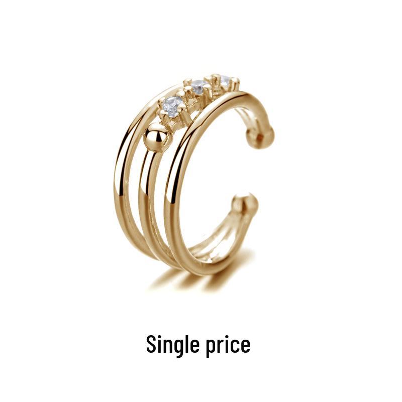 Sui Стразовый Двухслойный Кафф-клипса для Ушей для Женщин – Без Пирсинга, Крутой Цепочный Дизайн