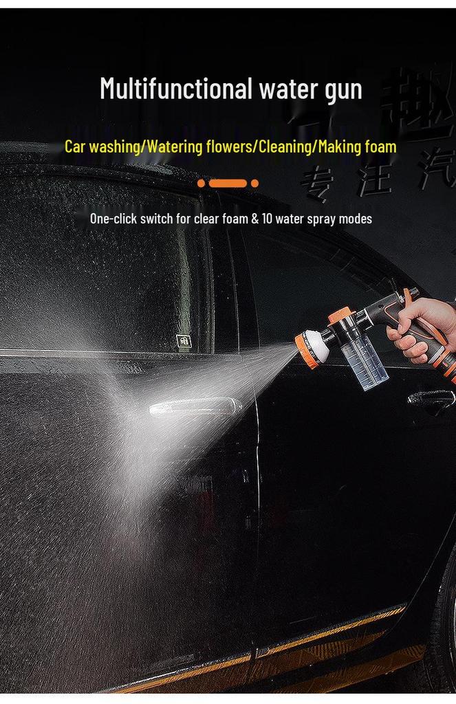 High-Pressure Foam Sprayer Water Gun for Car Wash and Garden Watering