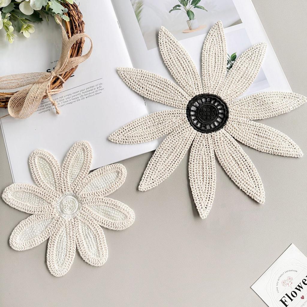 Exquisite Fashion Embroidery Hollow Woven Flower Patch Sticker Clothing T-Shirt Sweater Top Decorative Cloth Sticker Accessories