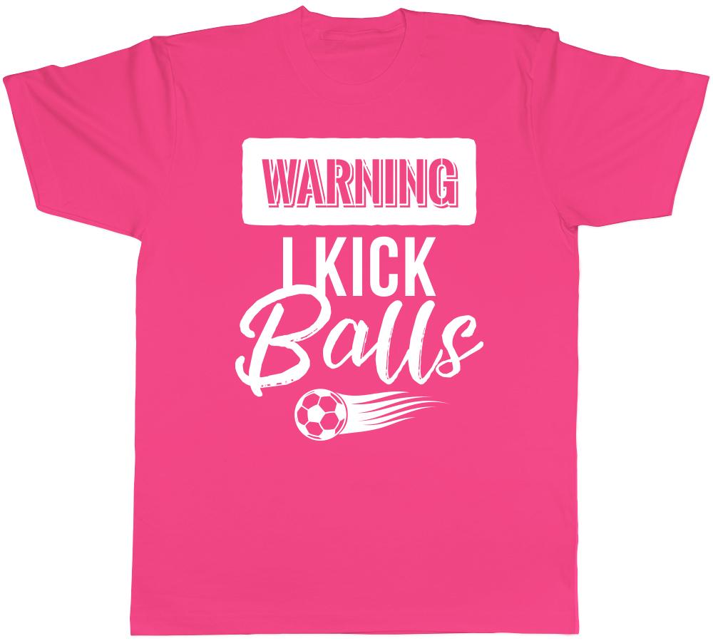 Warnung Ich trete Bälle Unisex Damen T-Shirt