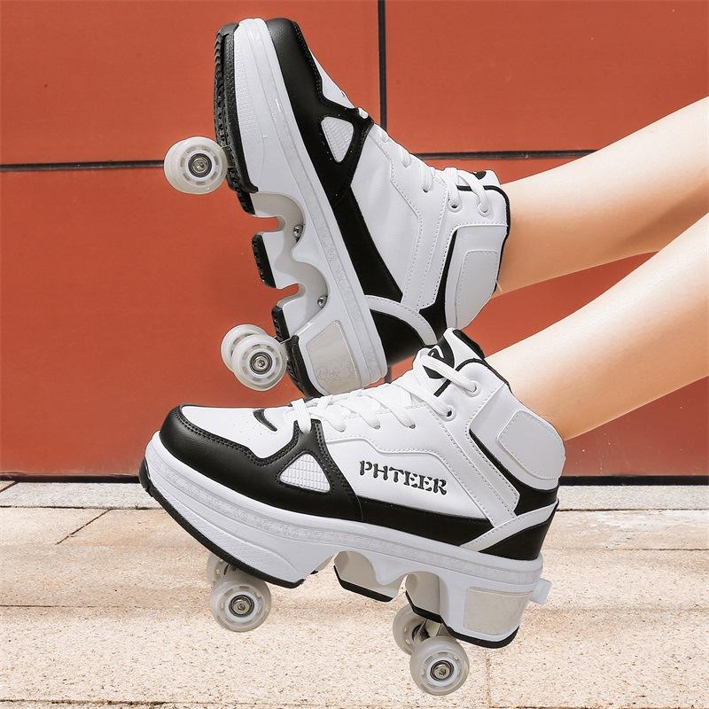Deforme Parkur Ayakkabıları, Paten Ayakkabıları, Çocuk Yetişkin Unisex Patenler, Sokak Kentsel Fitness FSK Dört Tekerlekli Paten Ayakkabıları