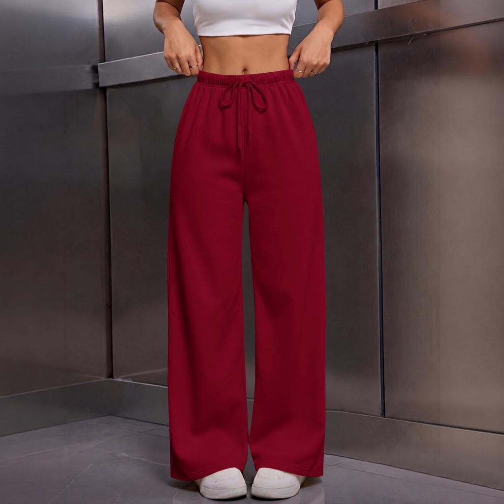 Women's Color Straight Leg Sweatpants with Pockets for Everyday Casual Wear