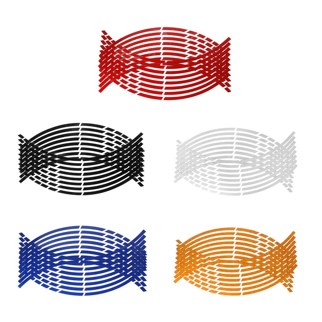 Samolepka na ráfek kola motocyklu, kola na kole, noční bezpečnostní pruh, reflexní samolepky na ráfek 17-18'', univerzální páska na ráfky