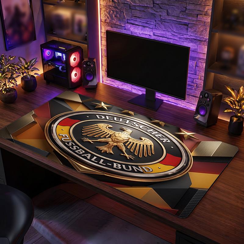 Germany Football Crest Mouse Pad, Extended Non Slip Rubber Desk Mat for Gaming Office Laptop Fan Gift