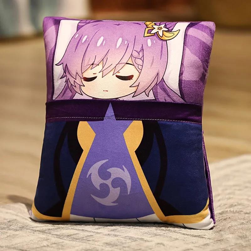 36x27cm Genshin Impact Plush Toy Kawaii throw pillow plush Tiwat Zoo Yae Miko Tartaglia Thoma Ganyu Diluc Plush Pillow Cartoon