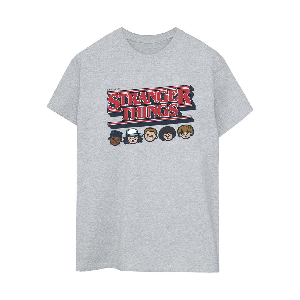 Netflix Womens/Ladies Stranger Things Caricature Logo Cotton Boyfriend T-Shirt
