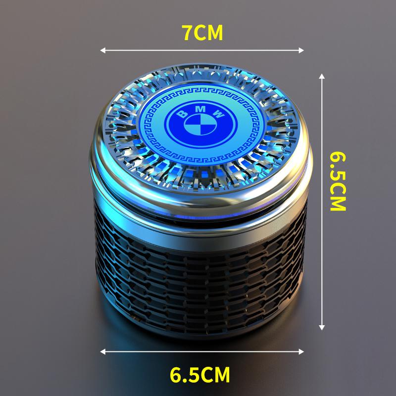 Car LED Ashtray Atmosphere Light Ashtray For BMW G30 G20 G05 G11 E87 X7 E92 X5 Car Flame Retardant Cigarette Holder Cup keychain GT9