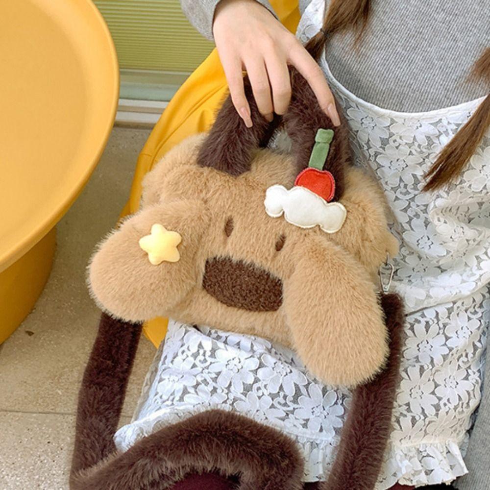 Kawaii Dog Crossbody Bag Lovely Stuffed Animal School Bag Cute Puppy Plush Handbag  Outdoor