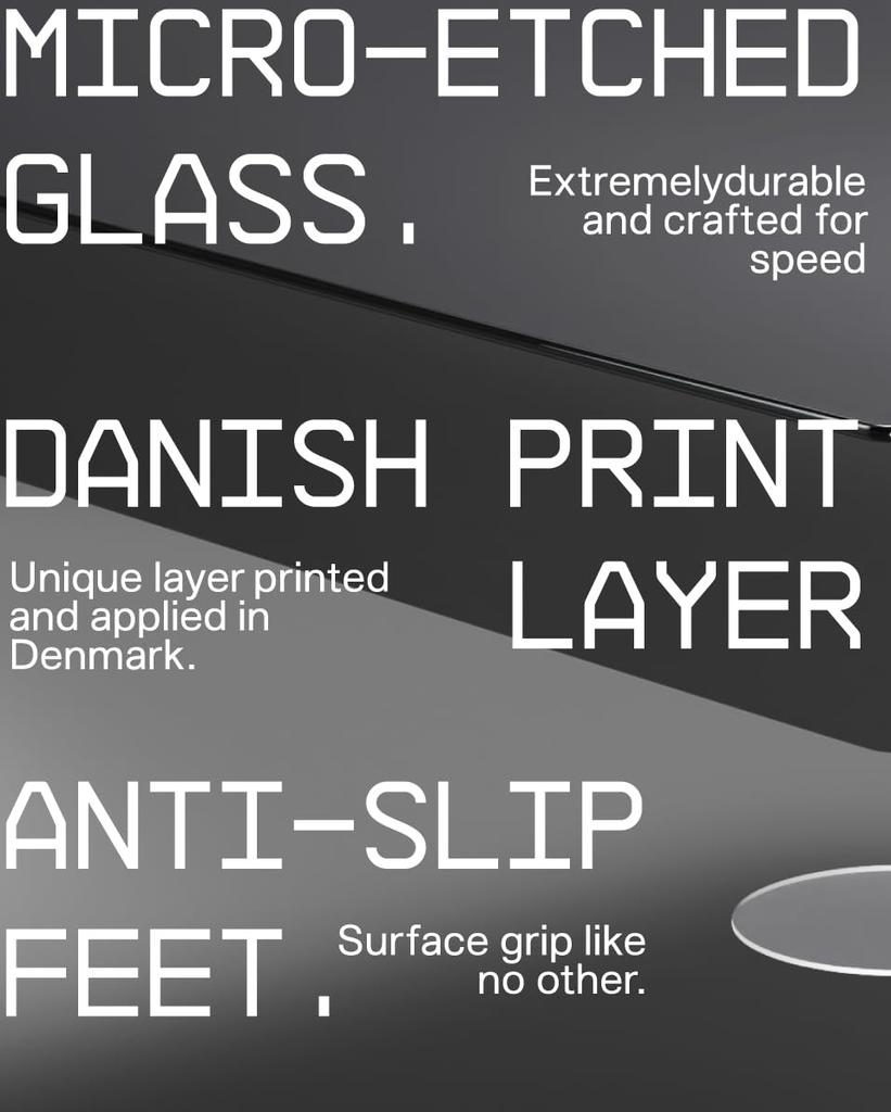 SkyPAD Glass XL Gaming Mousepad with Cloud 400x500mm 3.0 Logo, White,