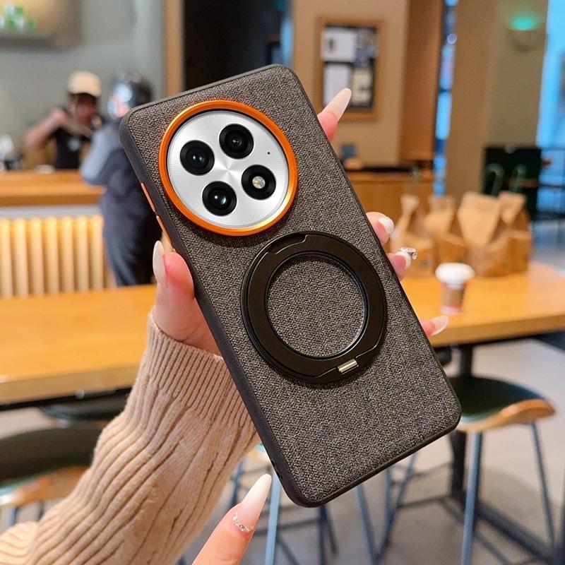 Applicable to one plus 11 mobile phone case with bracket rotating 1 + 11 cloth pattern protective cover anti-drop 1 plus 11 magnetic case anti-skid