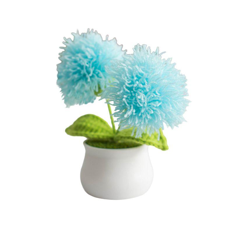 Cute Simulated Flower Potted Plant Crochet Flower Ornament