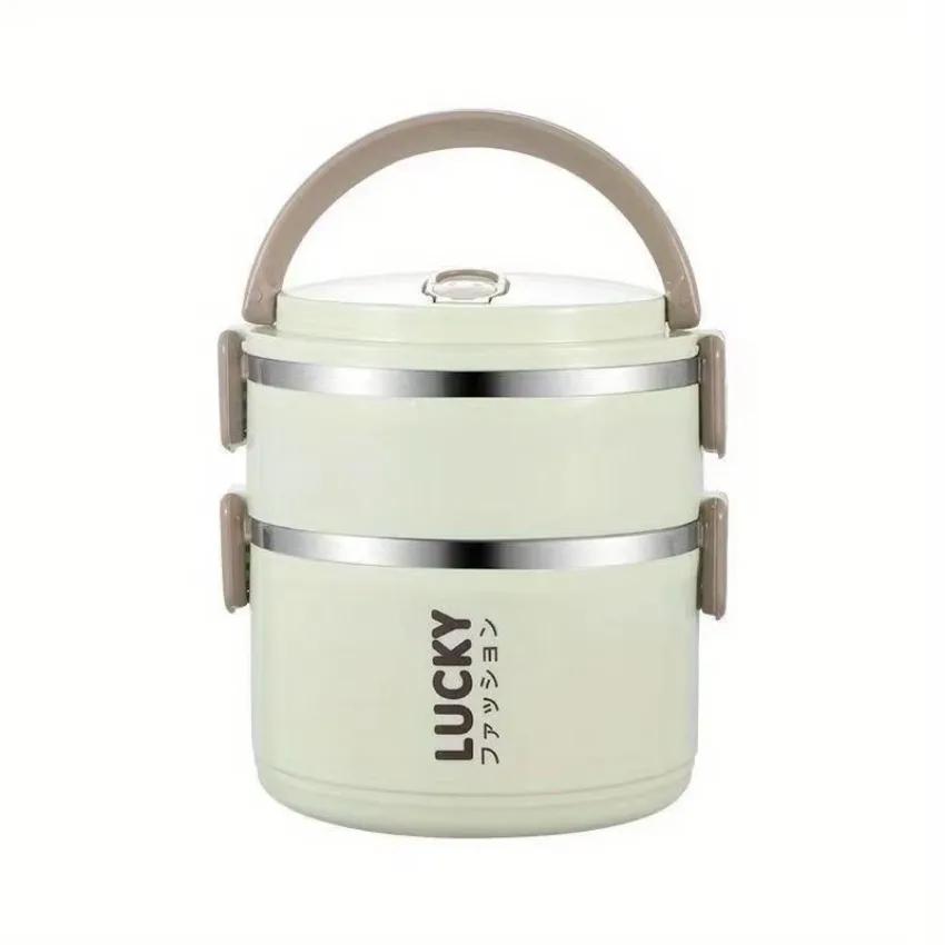Nye kjøkkenartikler Dobbeltlags rustfritt stål Instant nudelskål med lokk Søt Bento matboks Bento tilbehør Forsyninger