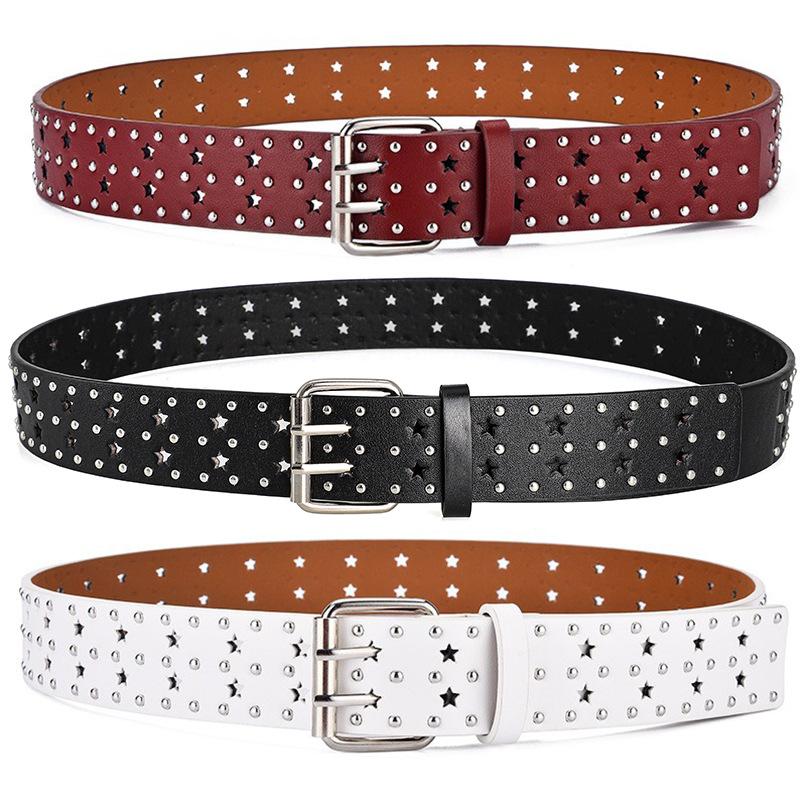 Five Pointed Star Hollow Belt Casual Jeans Fashionable Decorative Belt
