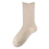 Women's Spring and Fall Cotton Rolled Edge Boneless Antibacterial Medium Tube Pile Socks