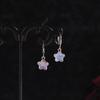 Dreamy Pink Blue Five-pointed Star Imitation Moonstone Dangle Earrings for Women Cute Aesthetic Star Hoop Earrings Jewelry Gifts
