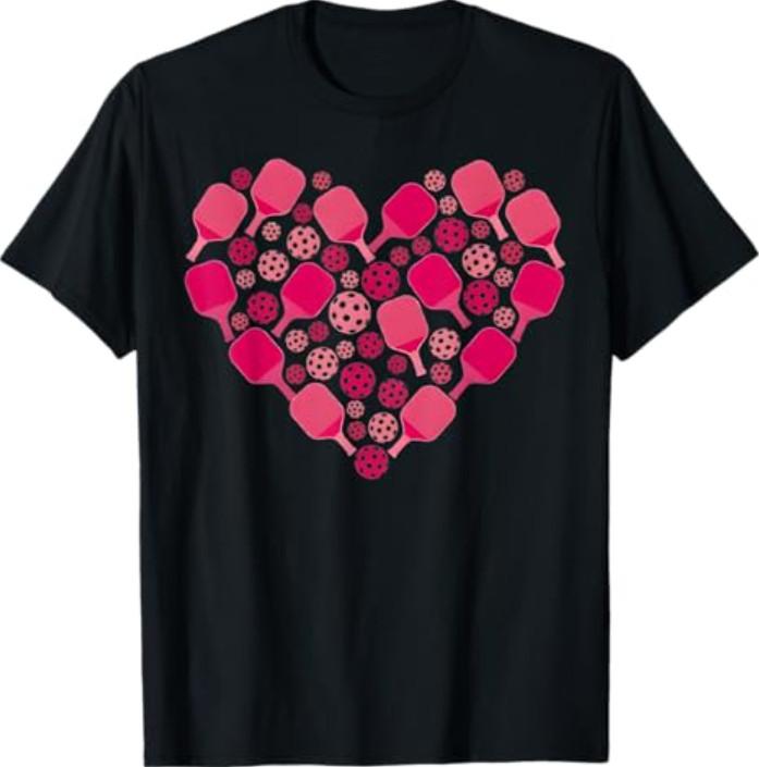 Cute Pickleball Heart Valentine s Day Pickleball Lover T-Shirt S разноцветный