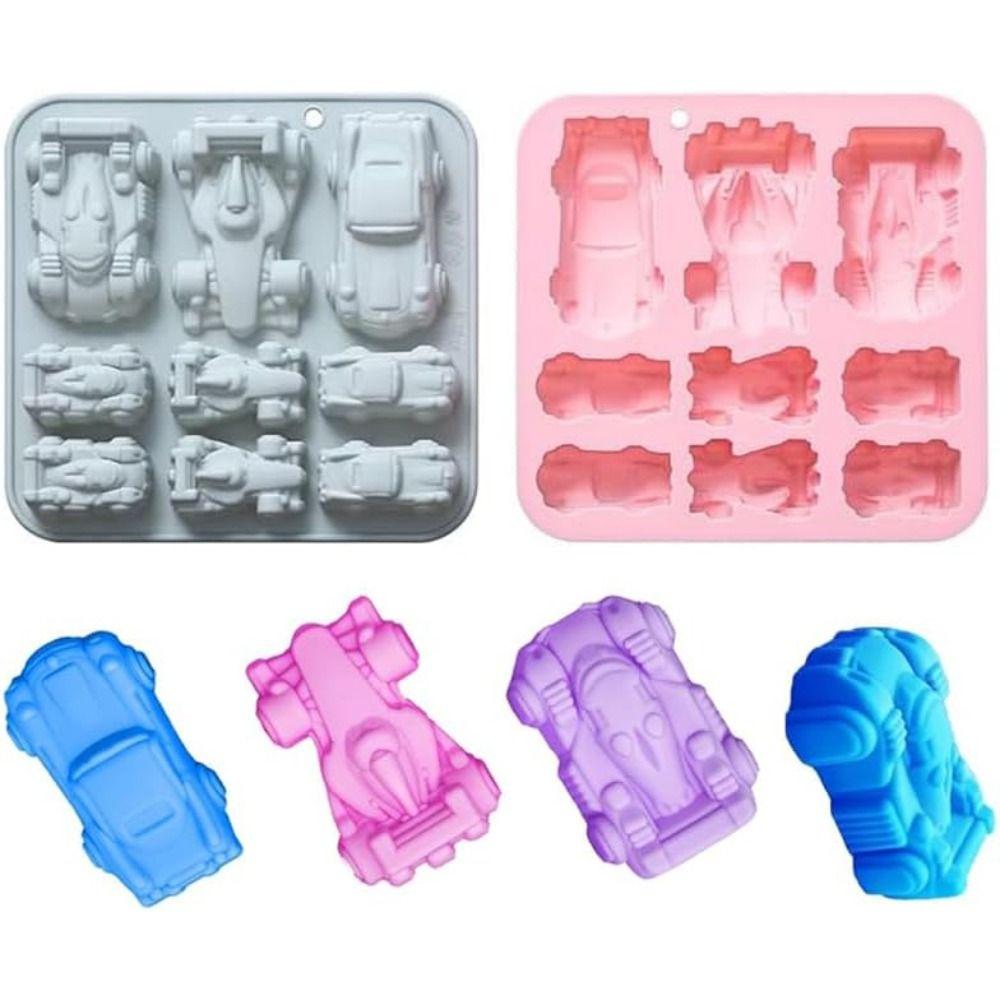Non-Stick Racing Car Shape Cake Pan Silicone Racing Car Shape Baking Molds  for Gummy Making