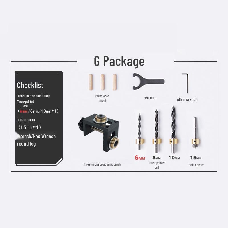 Woodworking 3-in-1 Furniture Connector & Dowel Hole Opener Tool