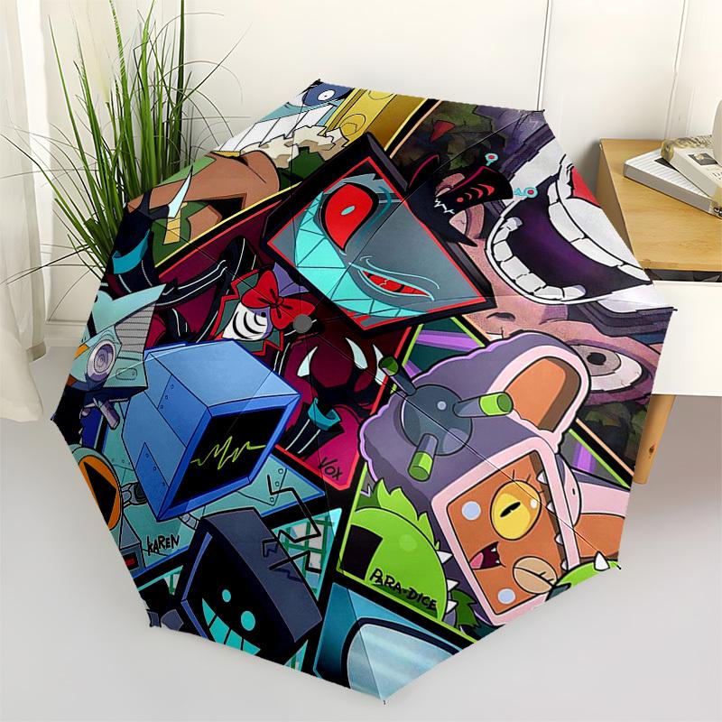 

1pc Vox, Karen, Hex & Para-Dice: Outdoor Umbrella - Automatic Opening/Closing, Foldable Design, 8-Rib Iron Frame - Perfect Gift for Fans, Travelers, D