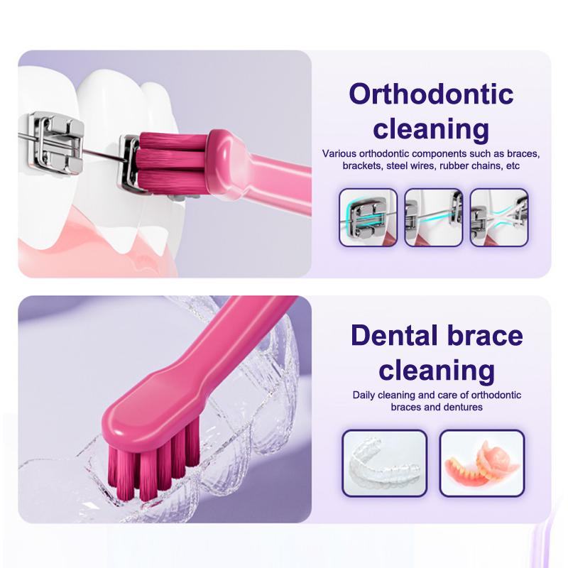 1Pcs Dental Cleaning Tool Small Head Toothbrush With Fine Tuft Compact Interdental Brush For Oral Care