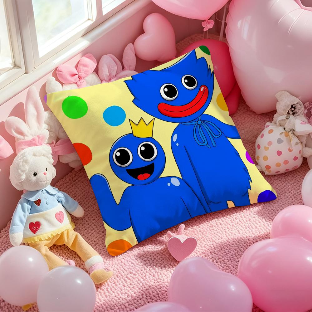 Cartoon RRainbow Friends Pillow Case Soft Plush Fabric DoubleSided Printed Cushion Cover Warm Winter Sofa Pillow Case