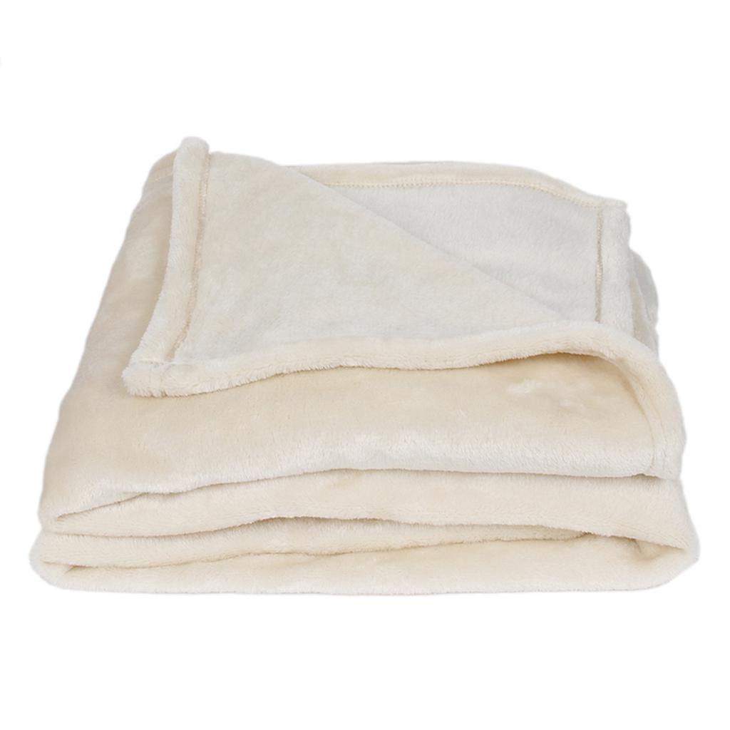 Les Trésors De Lily [R0308] - Beige 'Scarlett' Velvet Blanket (with Pouch!) - 120x150 Cm