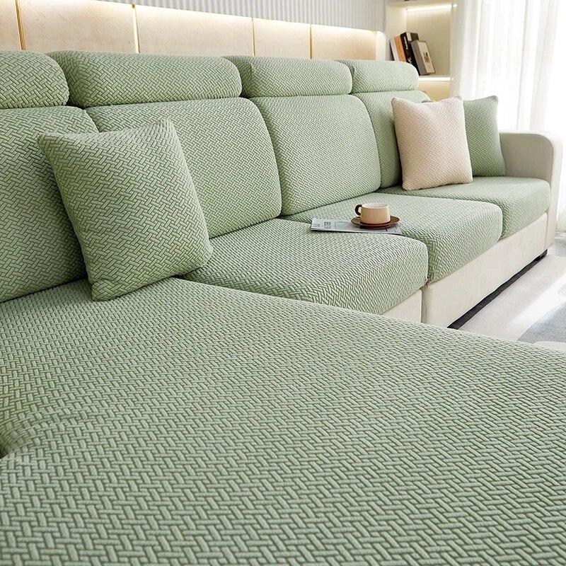 Funda de Cojín de Asiento de Sofá Funda de Silla Extraíble Jacquard Funda Elástica Lavable Protector de Muebles 1/2/3/4 Plazas