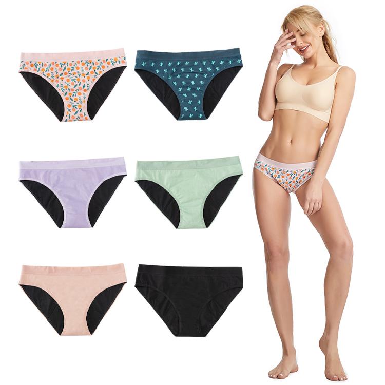 Super Absorbent Cotton Menstrual Underwear Reusable Period Panties for Women with Heavy Flow Leak-Proof Sanitary Pants
