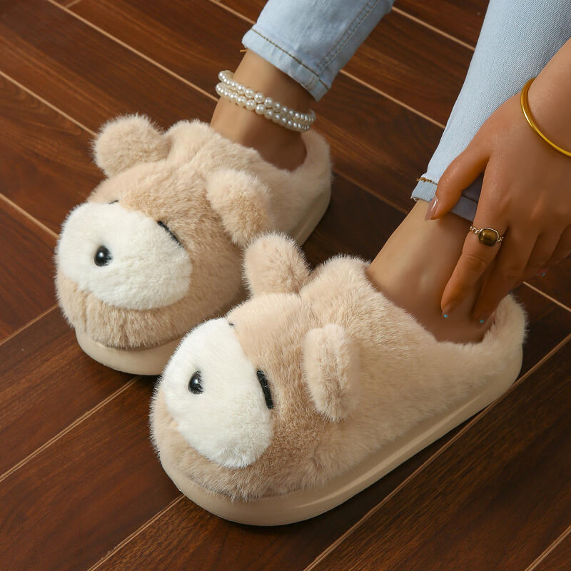 Mode Cartoon Flauschige Damen Hausschuhe Zuhause Winter Luxus Designer Schuhe Mädchen Indoor Casual Fuzzy Fell Pantoletten Elegante Ballerinas Schuhe