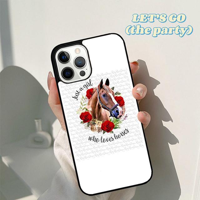 Autumu Horse Watercolor Flowers Phone Case Cover for iPhone 17 Air 16 16e 15 12 11 13 14 Pro Max Apple Plus Coque