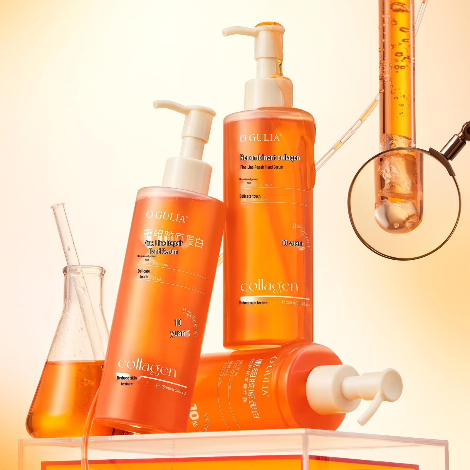 O GULIA Agulia Anti-Wrinkle Hand Essence Collagen Moisturizer 250ml Standard Size