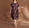 Real Shot 2026 Summer New Large Size Women's Clothing Fat MM Linen Cotton Linen Retro Literary Ethnic Style Casual Dress