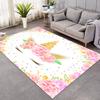 Cute Unicorn Carpet Cartoon Magical Animal Indoor Floor Mat Colourful Floral Area Rug for Kids Girls Living Room Decor Doormat