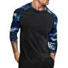 Camouflage Style Printed Raglan Sleeves Men's Short Sleeved Top