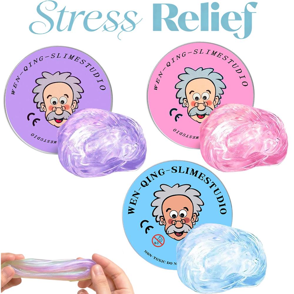 Neue Stressabbau-Spielzeuge Alter Mann Flüssiger Squishy Transparenter Kristall-Schleim Flauschiger Schaum-Knete Kinder Sicher Hüpfender Dehnbarer Farb-Schleim