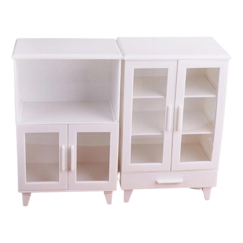 Mini Cabinet Model Dollhouses Accessories For Bedroom Kitchen Living Room Tiny House Decoration