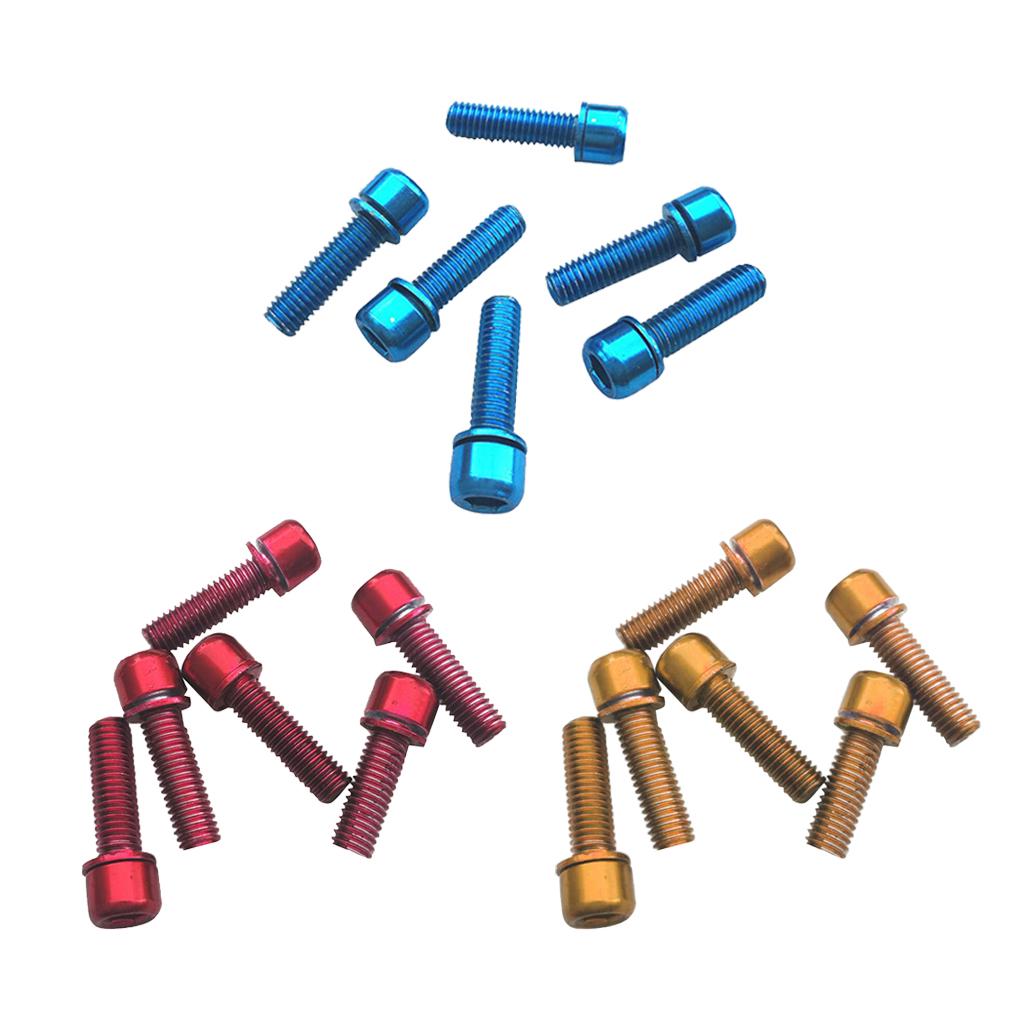 Set of 18Pcs, Cycling Bike Screws M5 x 18 Carbon Steel Bicycle Disc Brake Caliper Bolts (6 6 Gold +