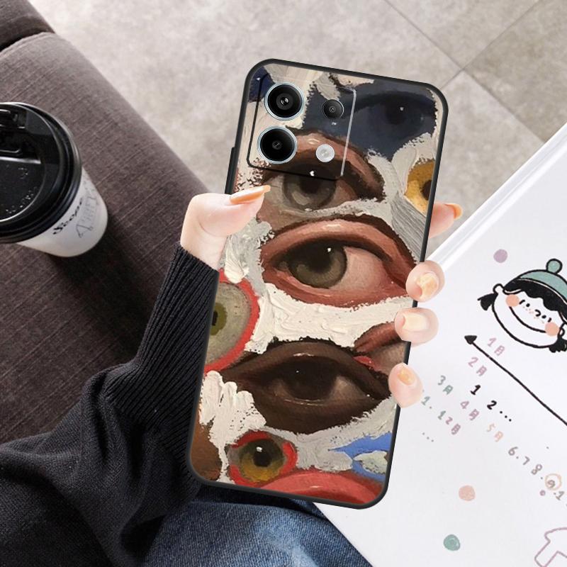 

Чехол-маска с пугающими глазами для Xiaomi Redmi Note 13 9 10 11 12 14 15 Pro Plus Чехол для Redmi 15 C 12C 13C 14C 10C Redmi Note 9