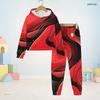 Kids Boys Girls Galaxy Smoke Printed Hooded Long Sleeve Sweatshirt Cuffed Pants Two Piece Set