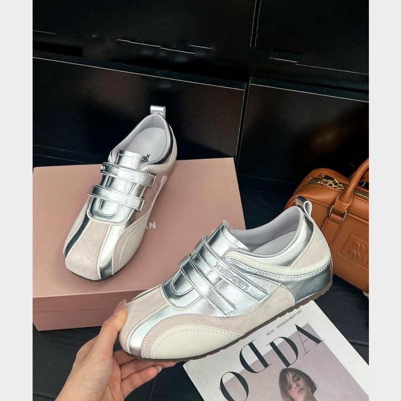 Modische Mary Jane Schuhe mit runder Spitze und flachem Boden, Damen, neue Farbkombination, Klettverschluss, Schleife, Ballerinas