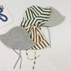Striped Pattern Double Sided Baby Bucket Hat Breathable Panama Bonnet  Beach