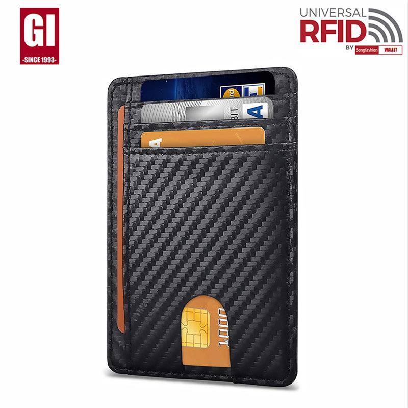 Card Bag Men's RFID Anti-theft Brush European and American Card Bag Men's  Card Holder