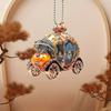 Enchanting Cinderellas Pumpkin Carriages Auto Interior Hanging Ornament Crafted from Acrylic for Gift Giving on Various Holidays