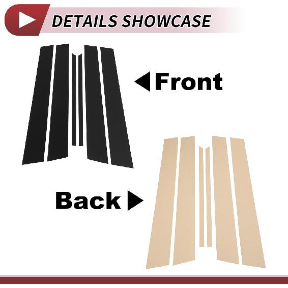 6 Pcs Door Pillar Window Trim for Nissan Altima 2002-2006 Front Rear Left Right Anti Scratch Sticker Pillar Posts Door Outer Exterior Cover Black