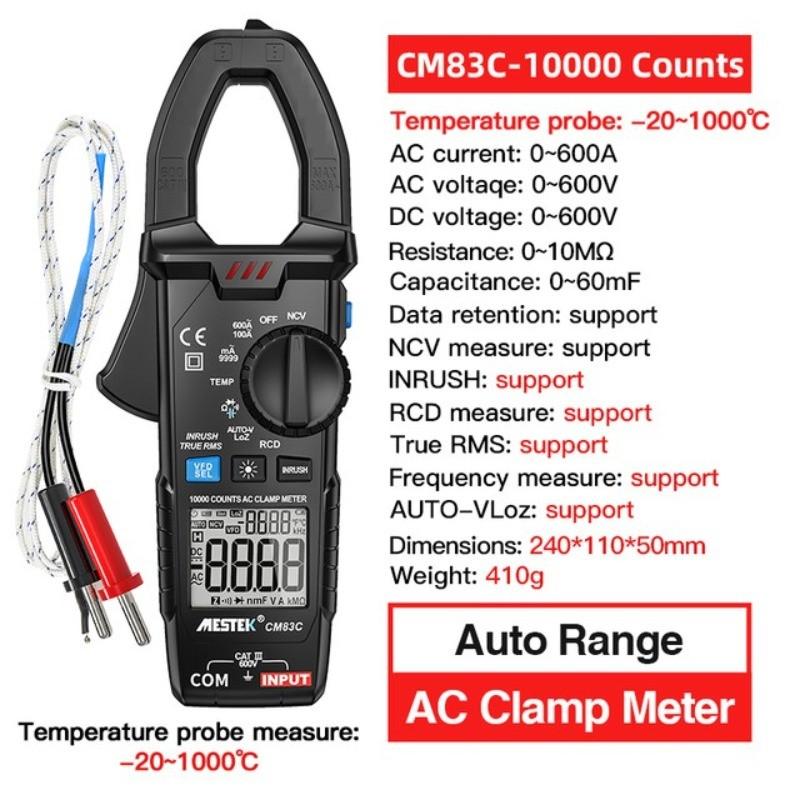 Digitaler Klemmmultimeter AC DC Stromzange Voltmeter Intelligentes Anti-Brennen Hohe Präzision Multimeter