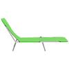 VidaXL Chaises longues pliables 2 pcs Acier et tissu Vert