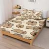 Capibara Cartoon Fitted Sheet For Children, Cute Digital Printing, Coverage, Baby Teenager With Sheets Cover, Elastic Bedding