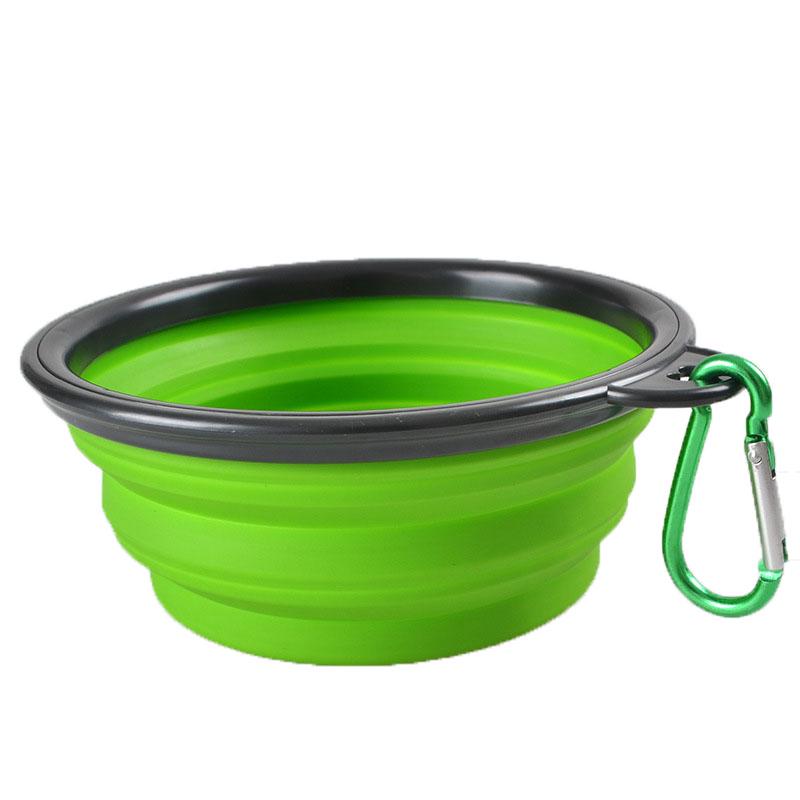 

Portable 350ml Travel Collapsible Pet Dog Bowl For Food Water Dish Bowls зелёный